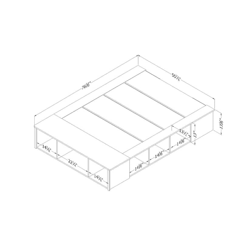 Master Bedroom Bed Frame with Storage - Under Bed Organizer & Baskets Included