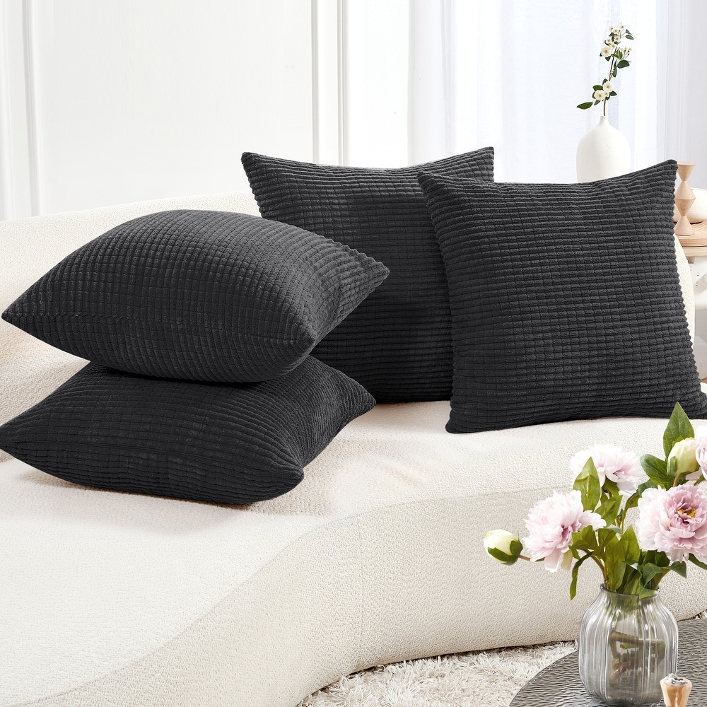 Set Of 4 Black And Red Diagonal Pillow Covers Set Of 4 Black And Red Diagonal Pillow Covers