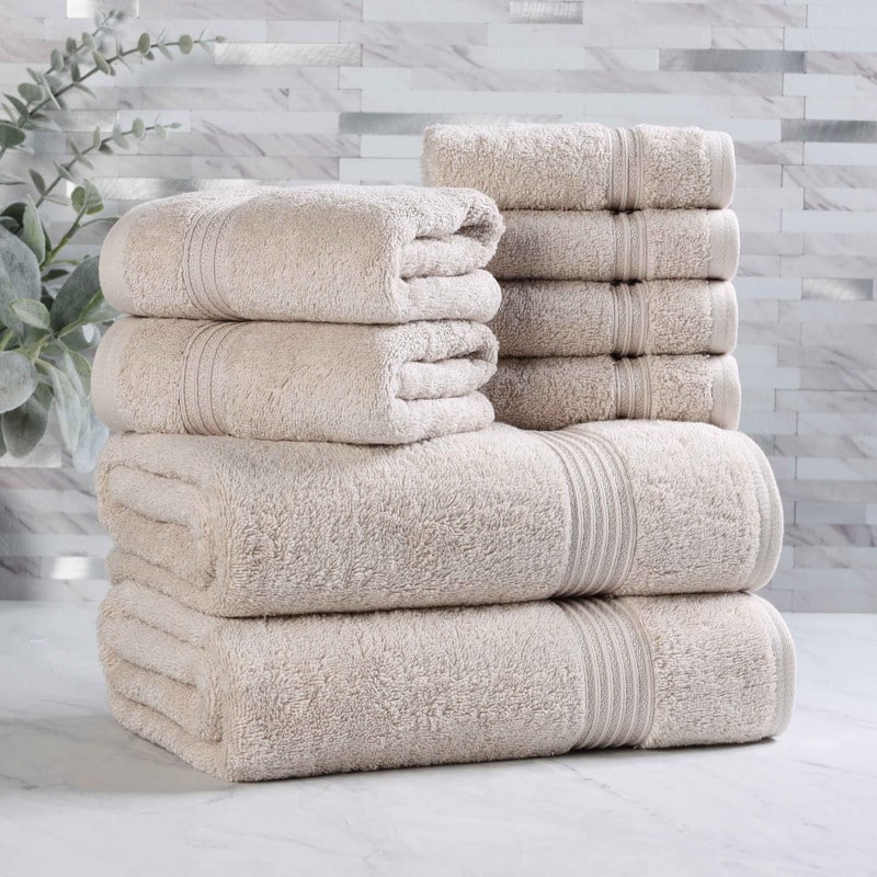 Superior Heritage Egyptian Cotton Absorbent 8-Piece Towel Set