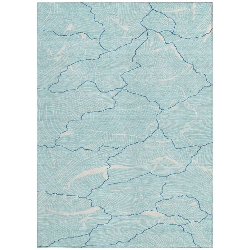 HomeRoots Abstract Transitional Rectangle Outdoor Rug