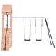 preview thumbnail 16 of 18, vidaXL Swing Set Outdoor Backyard Wooden Playground Equipment for Kids Age 3-8