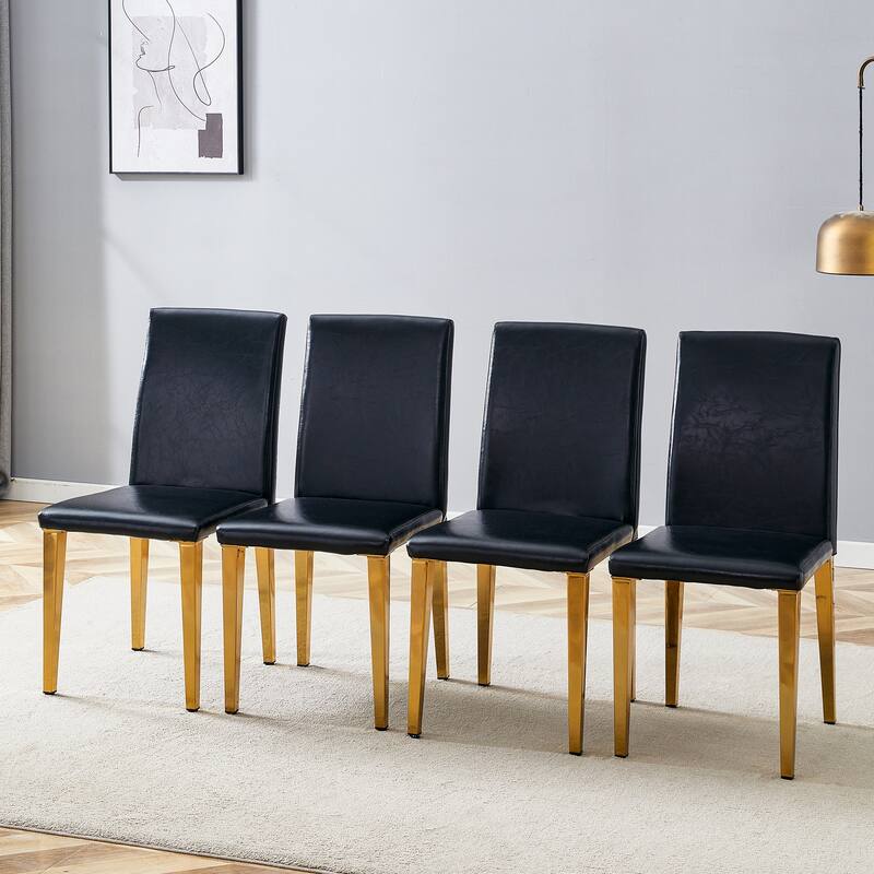 Modern Set of 4 Dining Chair with Metal Legs Kitchen Chair Side Chair Armless Chair for Dining Room