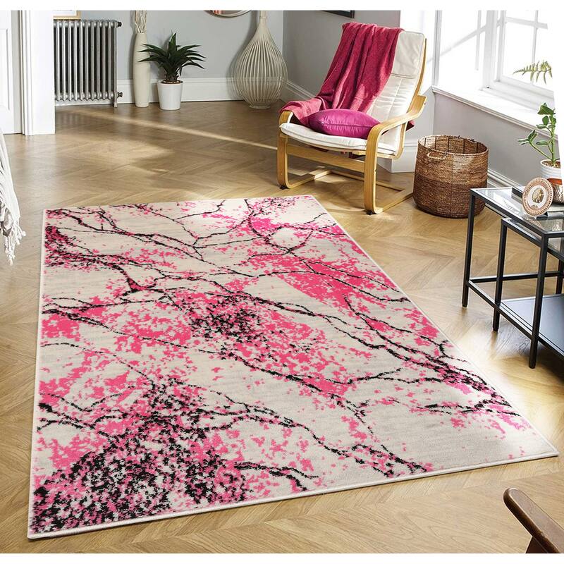 Polypropylene Lightning Moder Oriental Area Rug