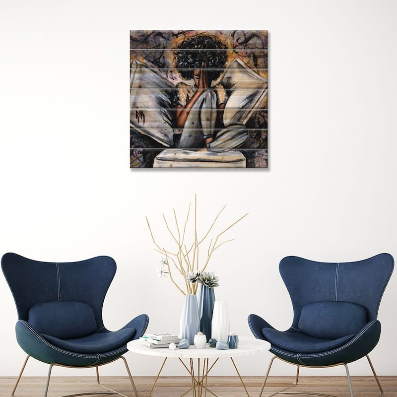 All I Have... Print On Wood by Artist Ria - Multi-Color