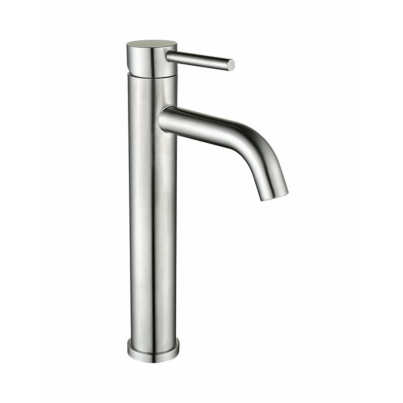 Topcraft Stainless Steel 6.7/12.2 Single Handle Single Hole Bathroom Sink Faucet - 12.2H - Brushed Nikcel