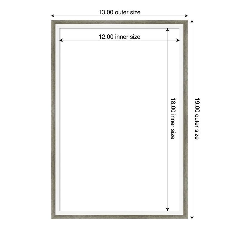 Amanti Art Lucie Black Framed Dry Erase Magnetic Board - 13 x 19 in - Lucie Silver White