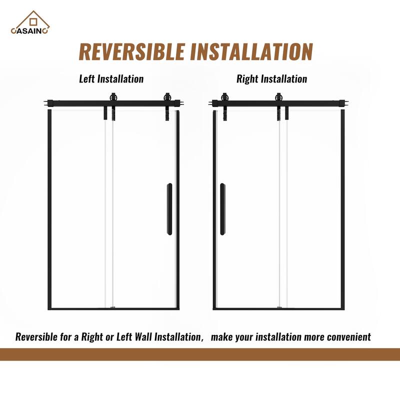 48.6 in. W x 76 in. H Framed Shower Door with Tempered Glass