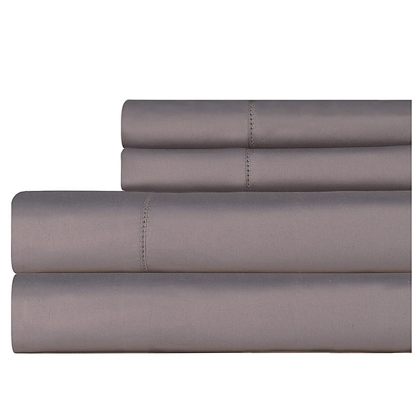 slide 2 of 10, Pointehaven Long Staple Cotton Extra Deep Pocket 400 Thread Count Bed Sheet Set California King - Charcoal