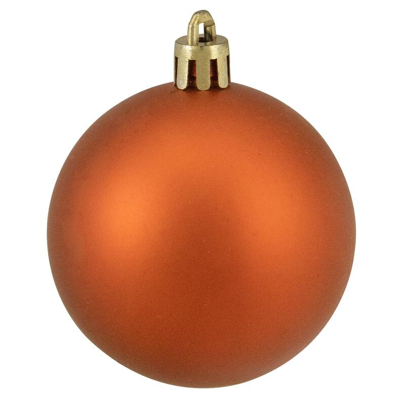 60ct Burnt Orange Shatterproof Matte Christmas Ball Ornaments 2.5"