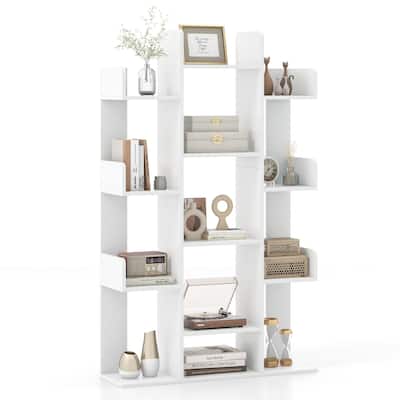 Costway 1/2 PCS Bookshelf Tree-Shaped Bookcase with 13 Storage Shelf