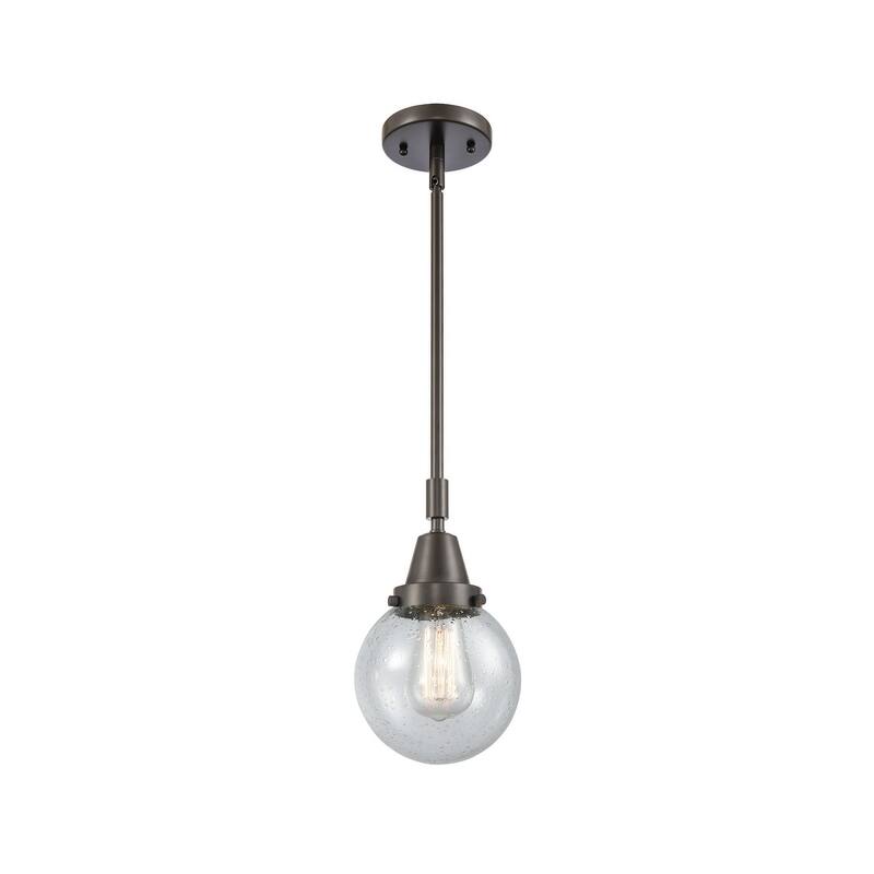 Innovations Lighting 447-1S-11-6 Beacon Pendant Beacon 6" Wide Mini - Oil Rubbed Bronze / Seedy