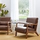 preview thumbnail 16 of 107, Glitzhome Set of 2 30.75"H Mid-Century Modern PU Leather Accent Armchairs with Rubberwood Frame - 25.75"L x 33.75"W x 30.75"H