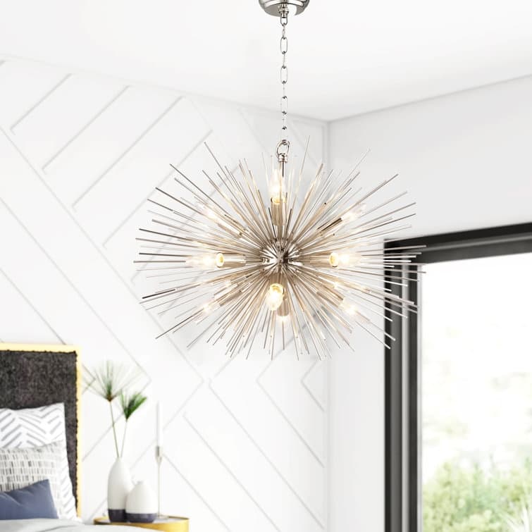 12 - Light Dimmable Sputnik Sphere Chandelier - Gold