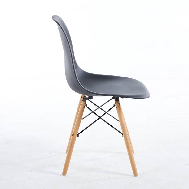 Modern Dining Set with Rectangular MDF Table & Solid Back Metal Chairs