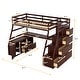 preview thumbnail 18 of 83, Multi-Storage Loft Bed Wood Frame with Cabinet and Desk, Storage Stairs and Safety Guardrail, Trapezoidal Large Space Design