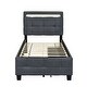 preview thumbnail 4 of 14, Twin Size Upholstered Platform Bed with LED Lighting and Storage Drawers, Modern Design with Lattice Headboard