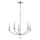 preview thumbnail 3 of 3, Mila 5 Light Polished Nickel Chandelier - 23"W x 24"H