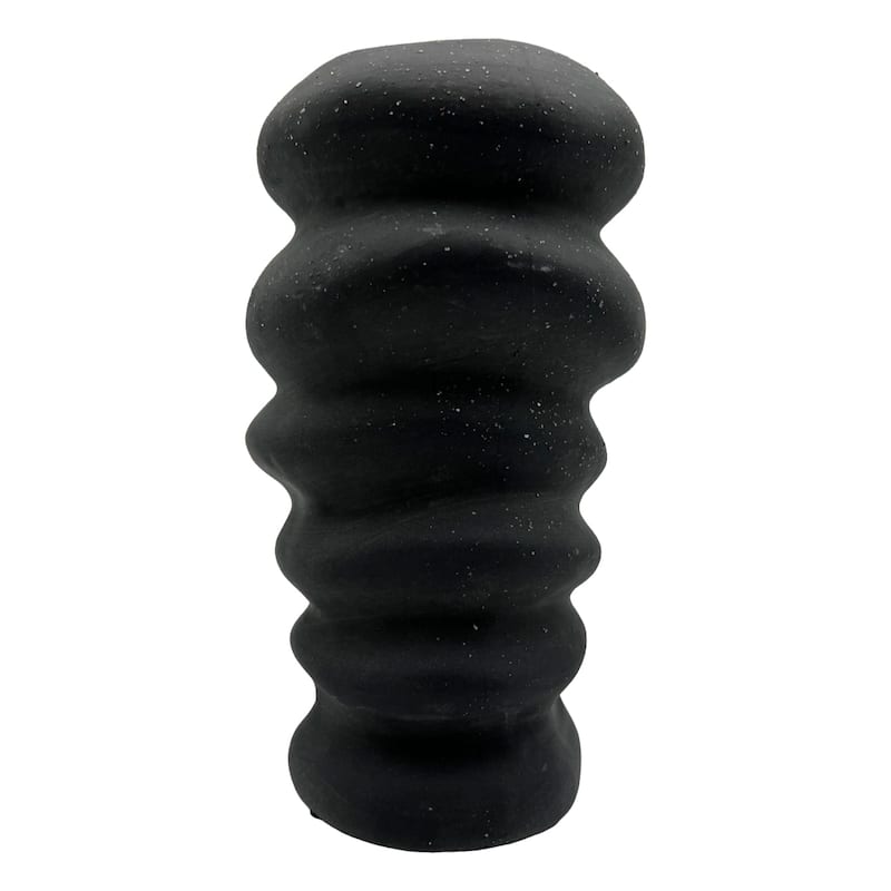 9 Inch Tall Modern Black Ceramic Vase