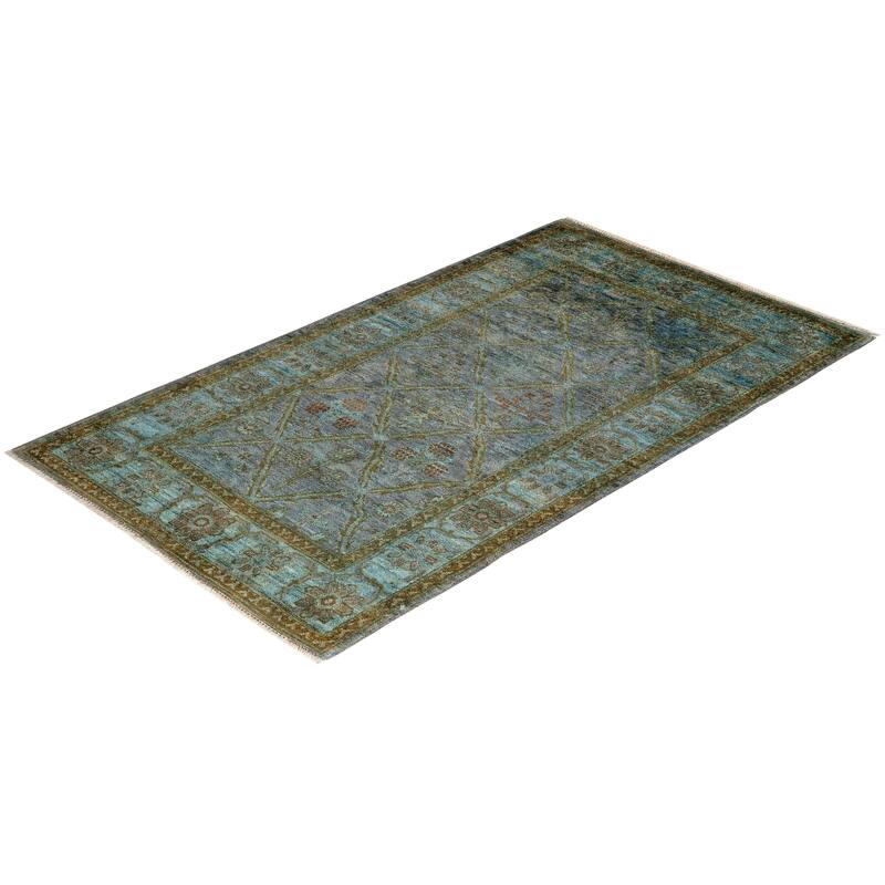 Vibrance, One-of-a-Kind Hand-Knotted Area Rug - Gray, 3' 2" x 5' 2" - 3' 2" x 5' 2"