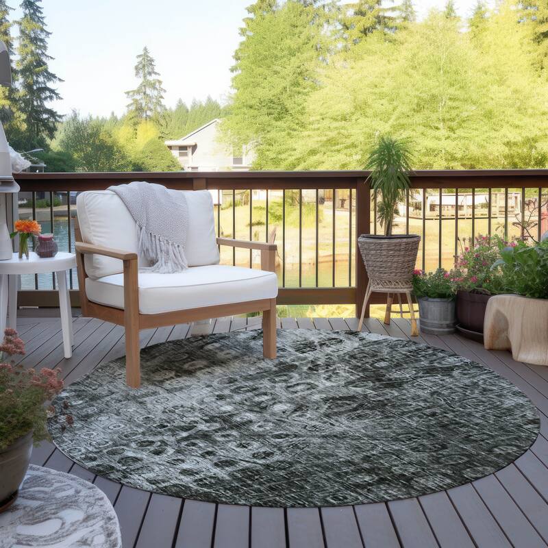 Machine Washable Indoor/ Outdoor Chantille Abstract Modern Rug