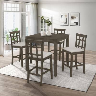 CraftPorch Simple Rustic Square 5-piece Counter Height Dining Set