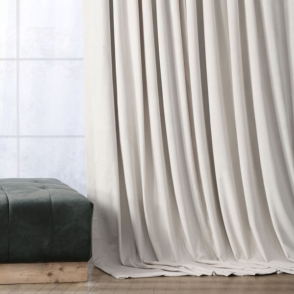 Exclusive Fabrics Signature Off White Velvet Blackout Curtain Panel