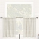 preview thumbnail 6 of 7, Clean Window Textured Slub Stripe Anti-Dust Linen Blend Sheer Cafe Curtain Pair Linen - 52" x 24"