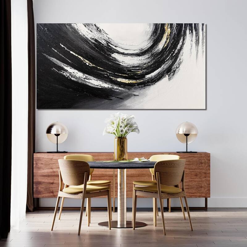 Abstract Art Work Black and Gold Wall Art