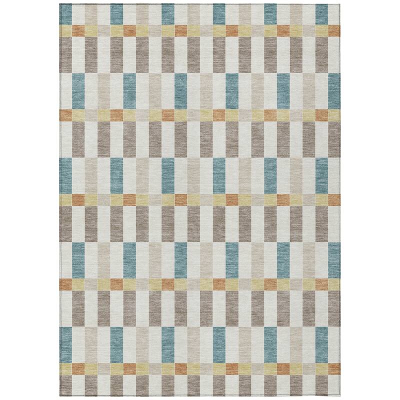 Machine Washable Indoor/ Outdoor Modern Chanute Chantille Rug