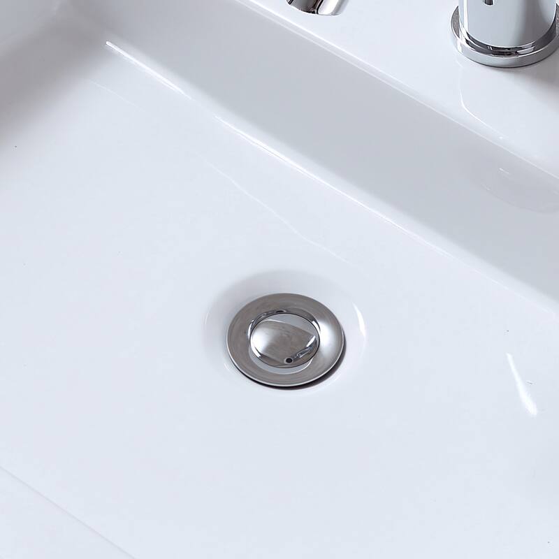 Luxier DS03-T Bathroom Sink Push Pop-Up Drain Stopper with No Overflow