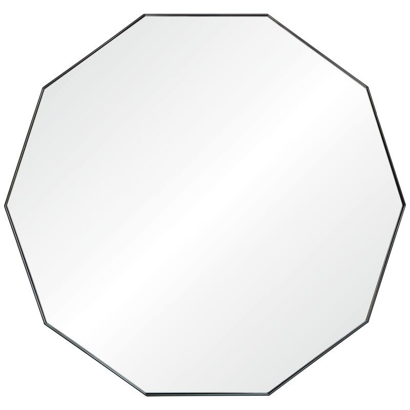 Renwil Christian 48" Tall Decagonal Wall Mirror, Black