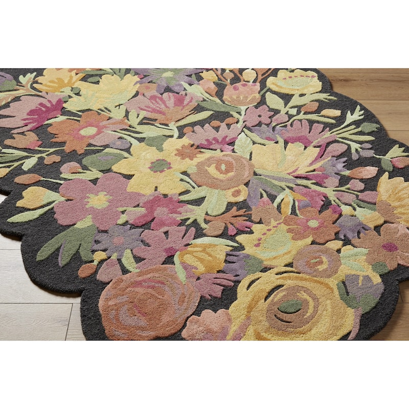 Faith Coastal Floral and Botanical Area Rug