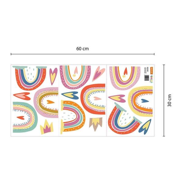 dimension image slide 0 of 2, Walplus Hand-drawn Rainbows Love Children Wall Sticker Nursery Decor