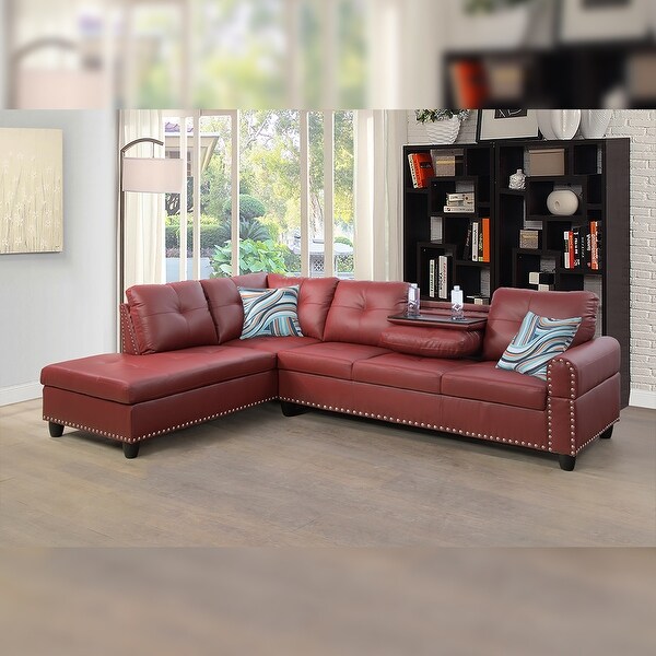 Star Home Living 2PC Sectional Sofa Set, w/Drop Down Table