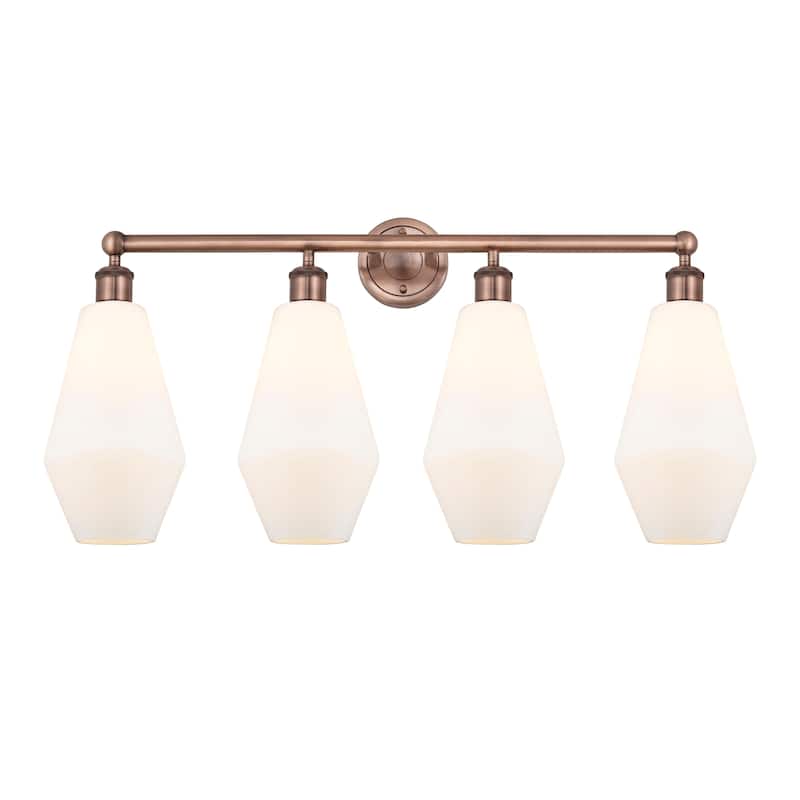 Innovations Lighting Cindyrella - 4 Light 34" Bath Vanity Light - Cased Matte White/Antique Copper