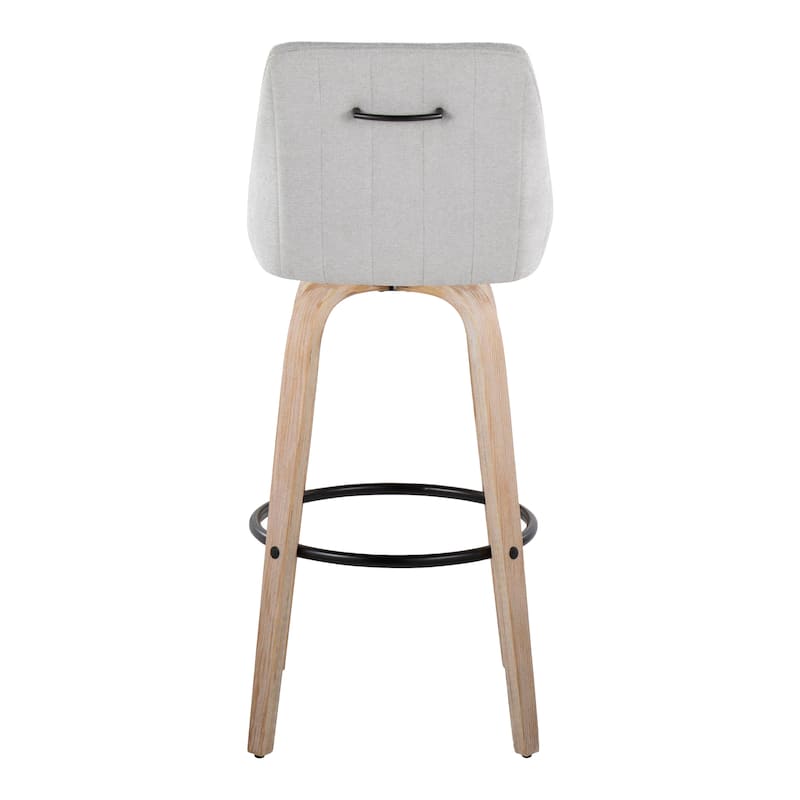 The Gray Barn Hadley 30" Fixed-Height Bar Stool with Bent Wood Legs & Round Footrest (Set of 2)