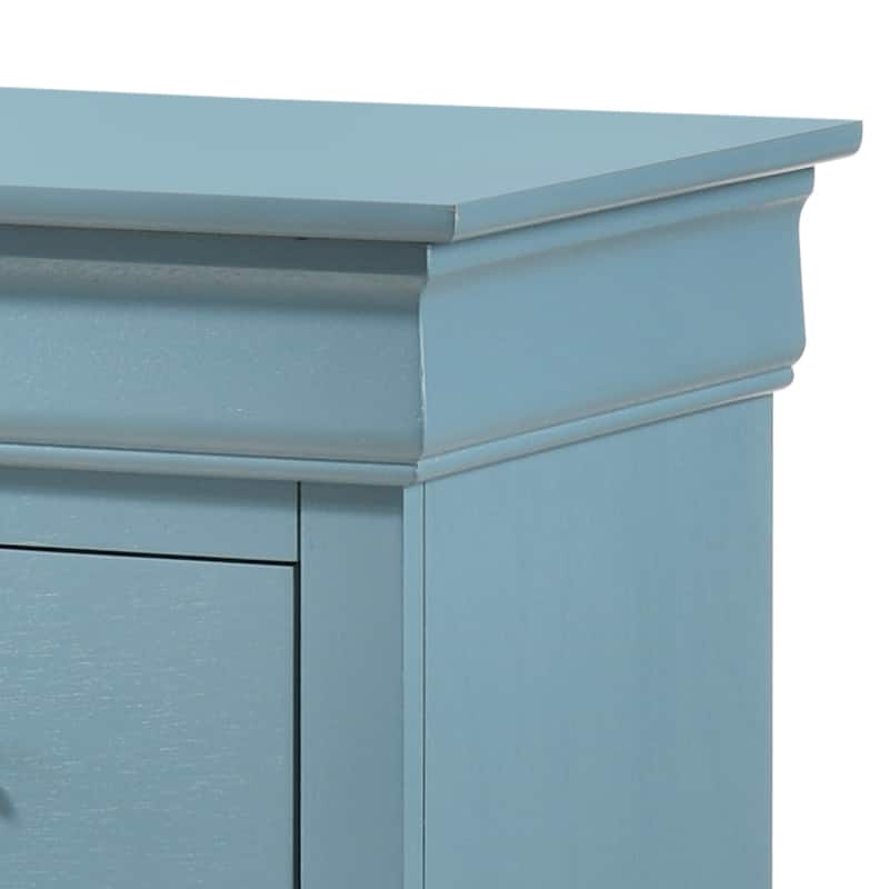 Compact Teal Nightstand with Two Drawers