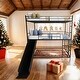 preview thumbnail 1 of 6, Twin Size House Loft Bed with Slide and Ladder,Sturdy Frame,Black For Home Black