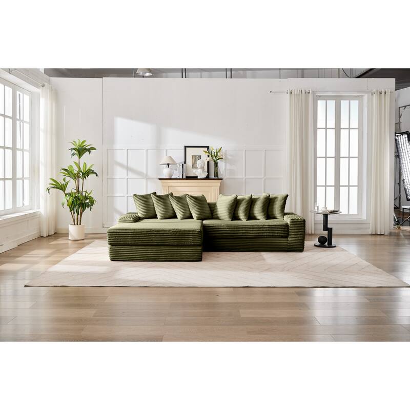 Convertible Corduroy Sofa Bed, Foldable Floor Couch, Space-Saving Sleeper Mattress Sofa, Multi-Functional Folding Bed