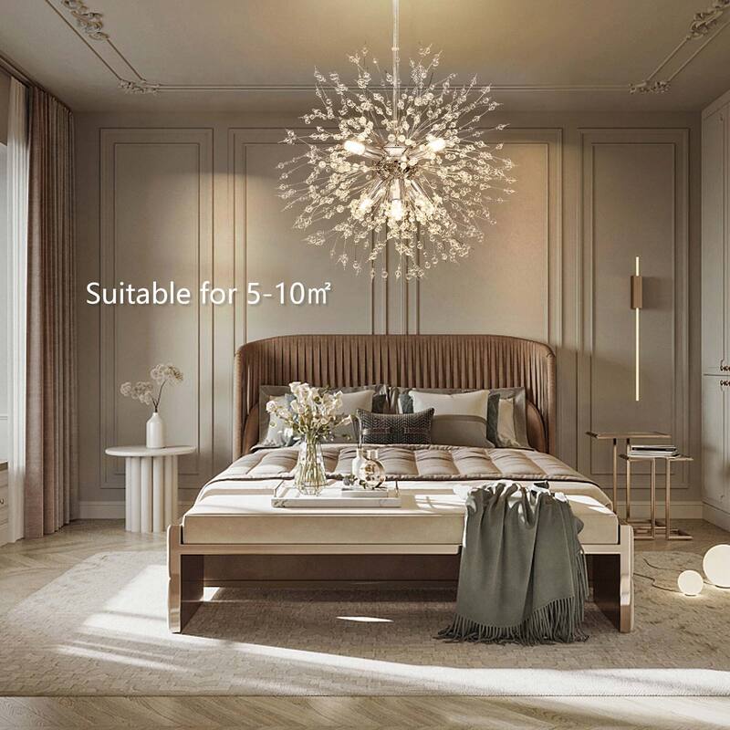 8/9/12/16-Light Modern Linear Sputnik Firework Dandelion Crystal Chandelier