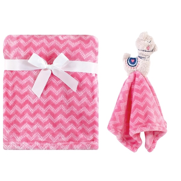 slide 1 of 1, Hudson Baby Infant Girl Plush Blanket with Security Blanket, Llama, One Size - Llama - One Size One Size - Llama