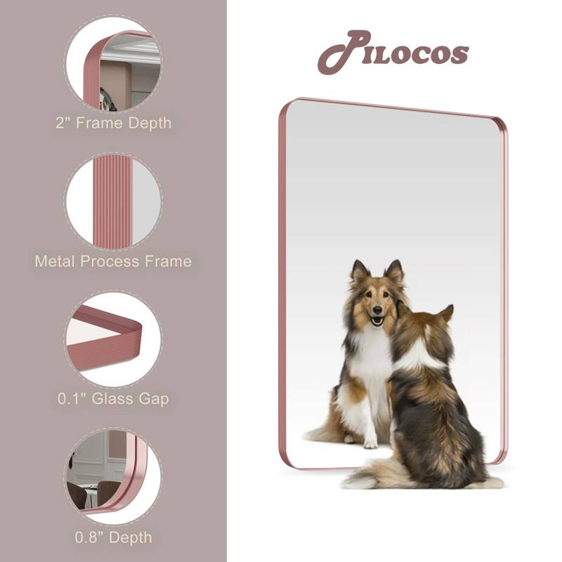 Rectangle Bathroom Mirror for Vanity Wall Mounted Vertical Horizontal Makeup Mirror