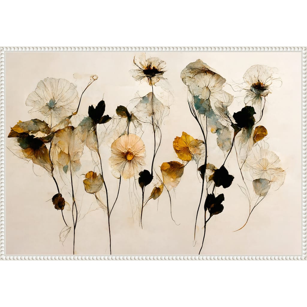 Beautiful Dry Flowers by Treechild Framed Canvas Wall Art
