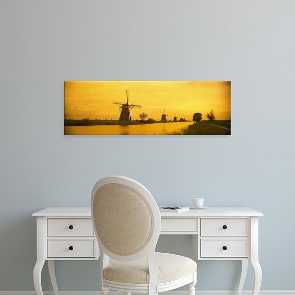 Easy Art Prints Panoramic Images's 'Windmills Kinderdijk Netherlands' Premium Canvas Art