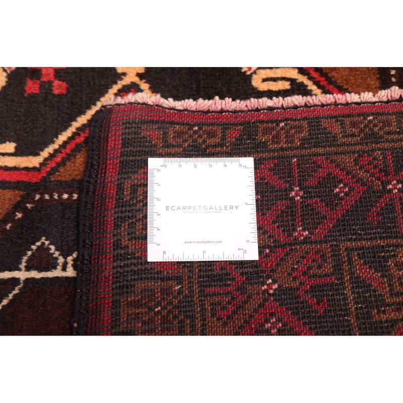 ECARPETGALLERY Hand-knotted Teimani Black, Brown Wool Rug - 3'7 x 6'7