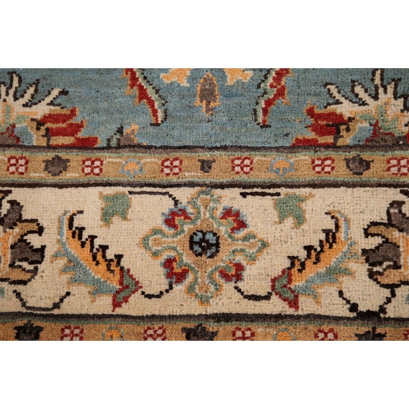 Light Blue Oushak Oriental Accent Rug Handmade Wool Carpet - 4'1" x 5'8"