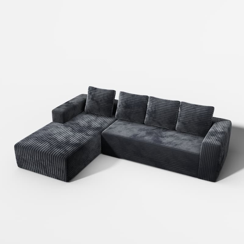 Cloud Sectional Sofa with Right-Facing L-Shape Chaise, Modern Modular Couch with Deep Seat, No Assembly Required
