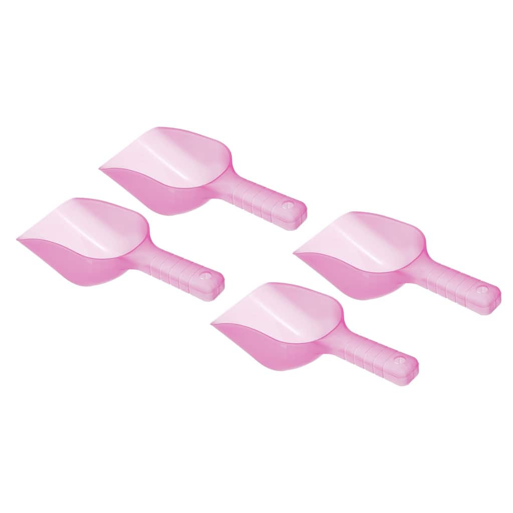 4Pcs Ice Scoop Plastic 5.9x3.3x2.4" Flour Cereal Sugar Shovel Pink