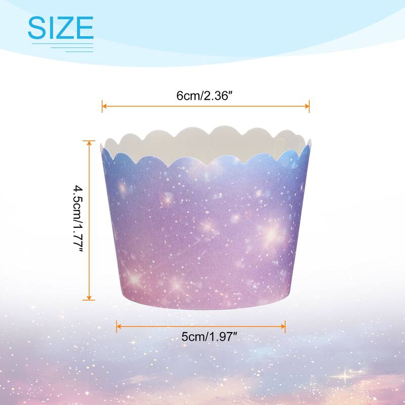 150Pcs Paper Baking Cups 6oz Cupcake Muffins Liner Wrappers - Gradient Pink Purple - Small