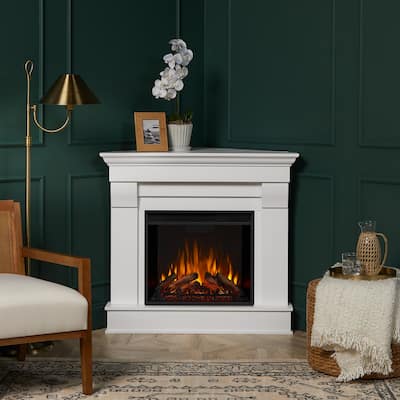 Chateau White Electric Corner Fireplace by Real Flame - 41"